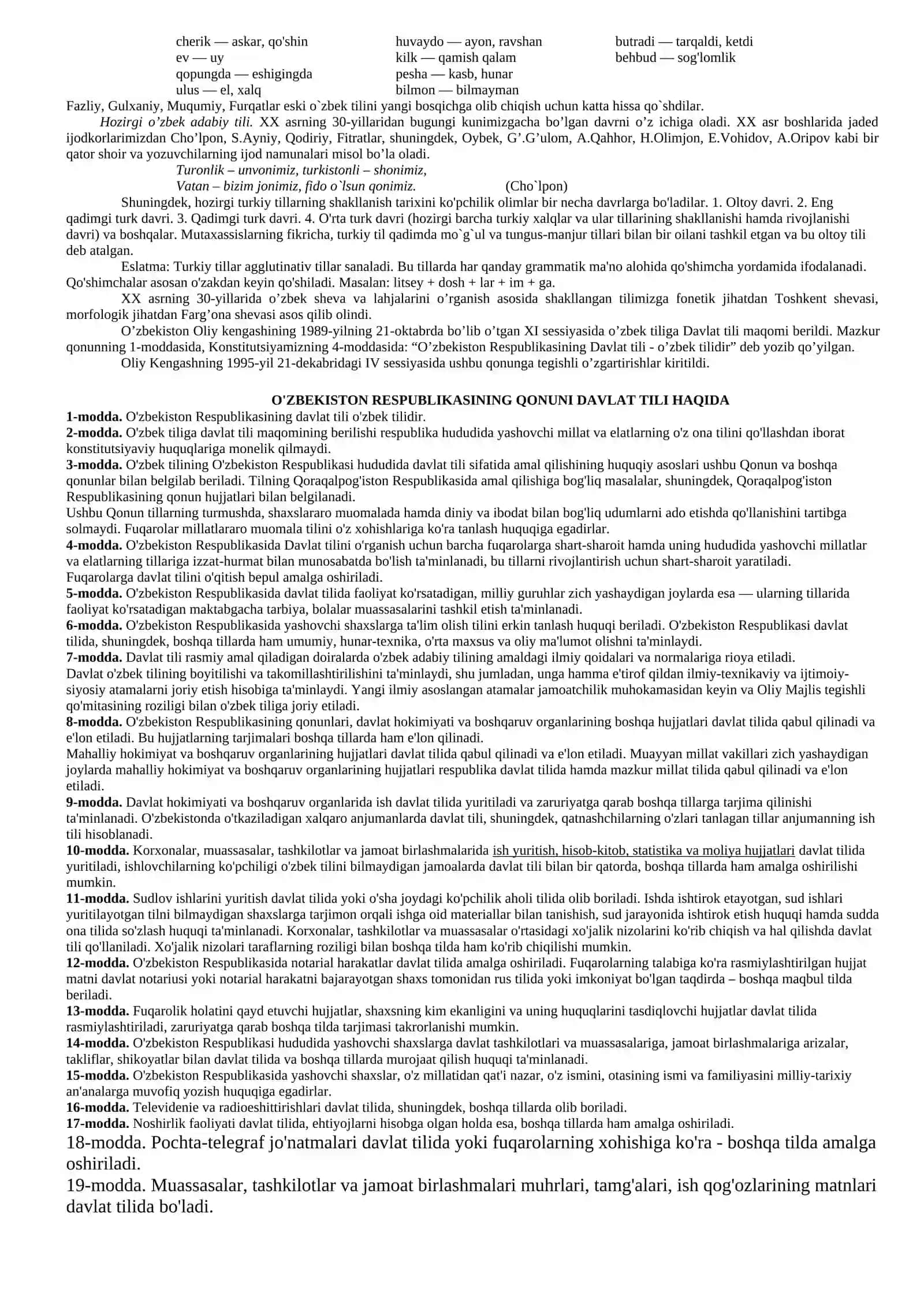O’zbek tili va uning taraqqiyoti 2