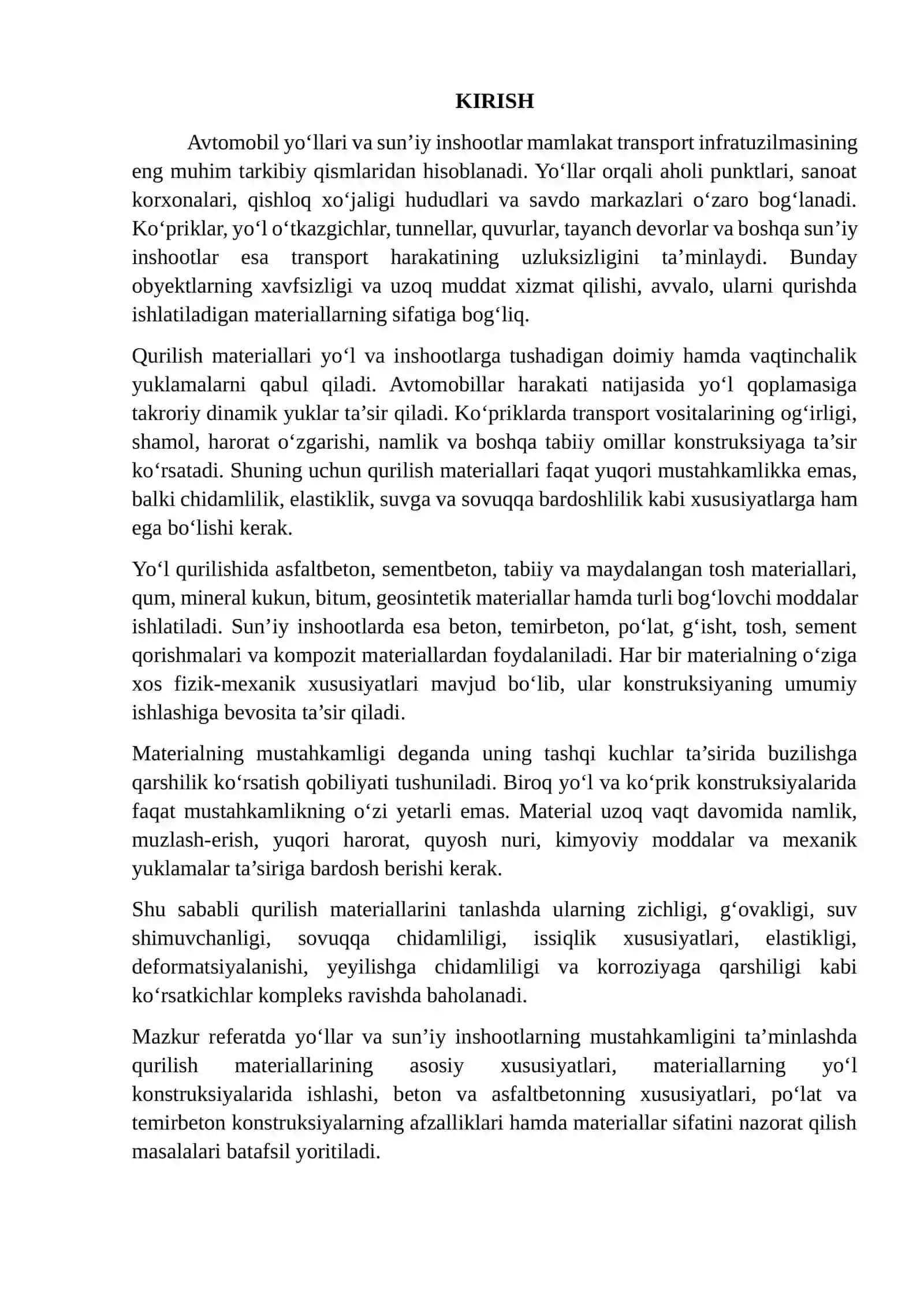Qurilish materiallarining xususiyatlari 2