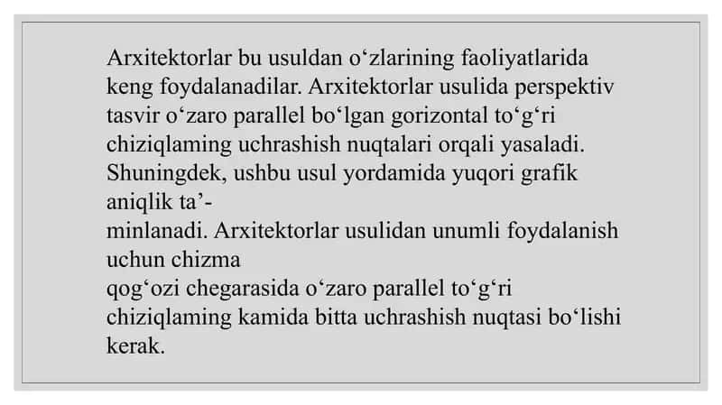 Arxitektorlar usuli 2