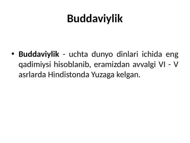 BUDDAVIYLIK VA XRISTIANDINI TARIXI VA FALSAFASI 2