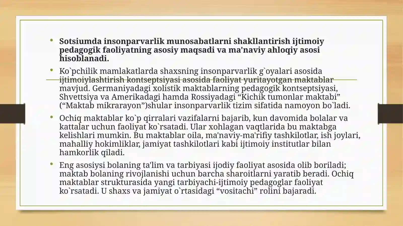 Ijtimoiy-pedagogik faoliyatning asosi 2