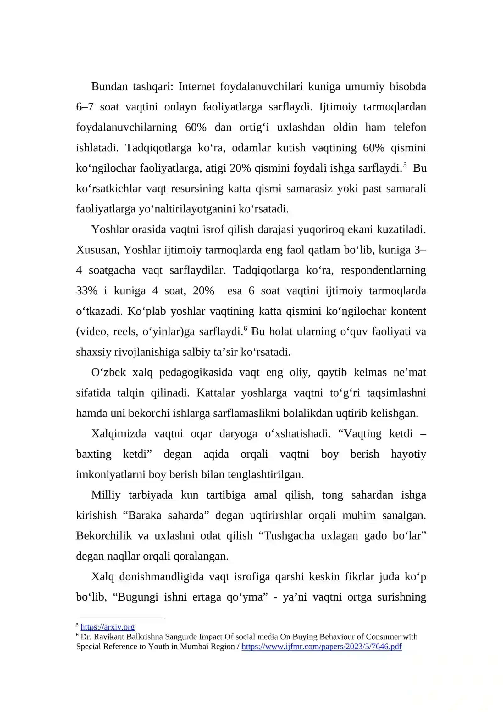 Vaqtni rejalashtirish Mustaqil ish 2