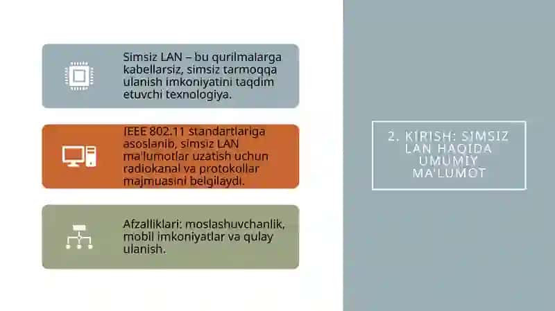 Simsiz tarmoq. IEEE 802.11b xususiyatlari 2