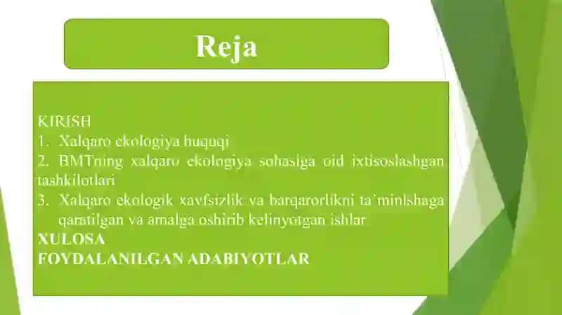 Xalqaro Ekologiya Huquqi 2