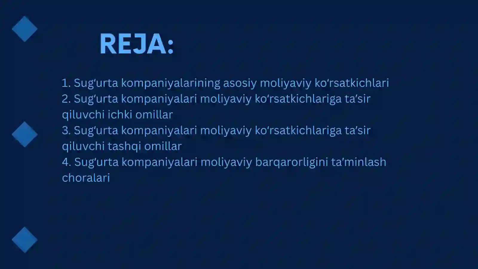 Sug'urta kompaniyalarining moliyaviy ko'rsatkichlariga ta'sir etuvchi omillar 2