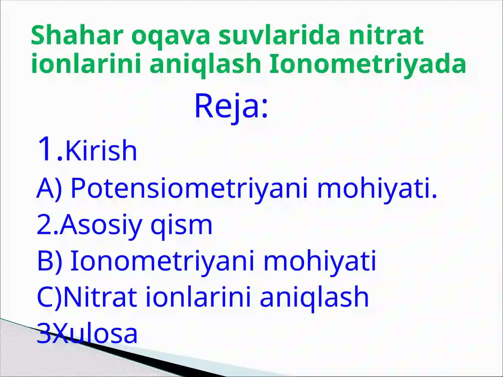 Analitik kimyo Ionometriya 2