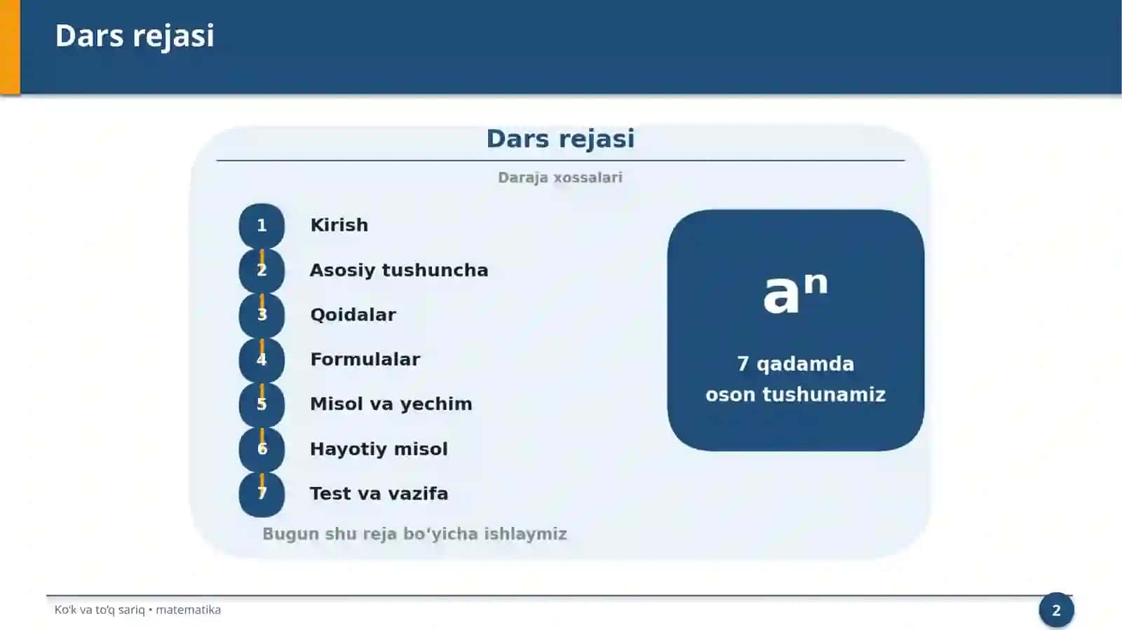 Daraja xossalari 2