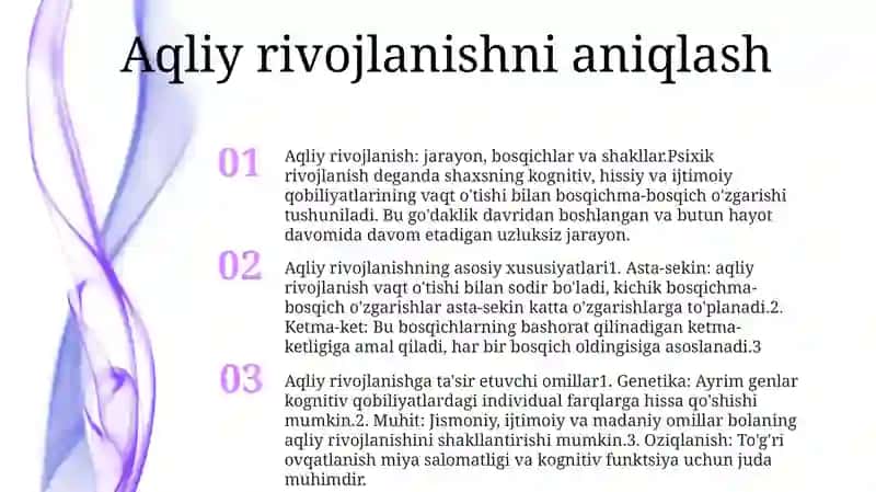 Psixik Rivojlanishning Asosiy Xususiyatlari 2