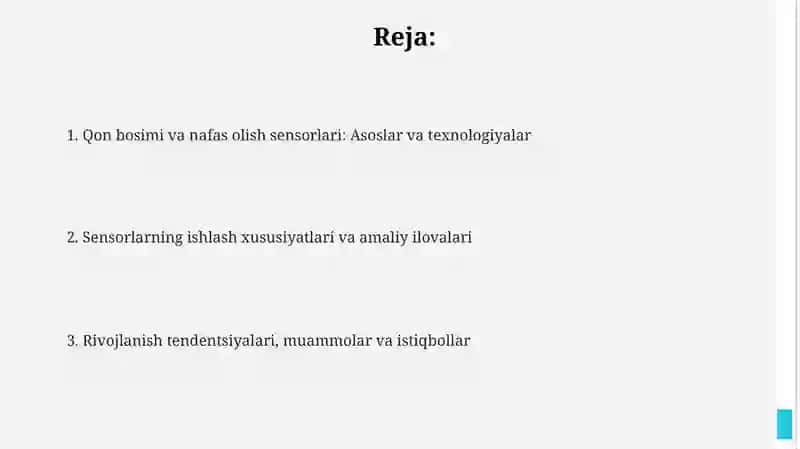 Qon bosimi va nafas olish sensorlari 2