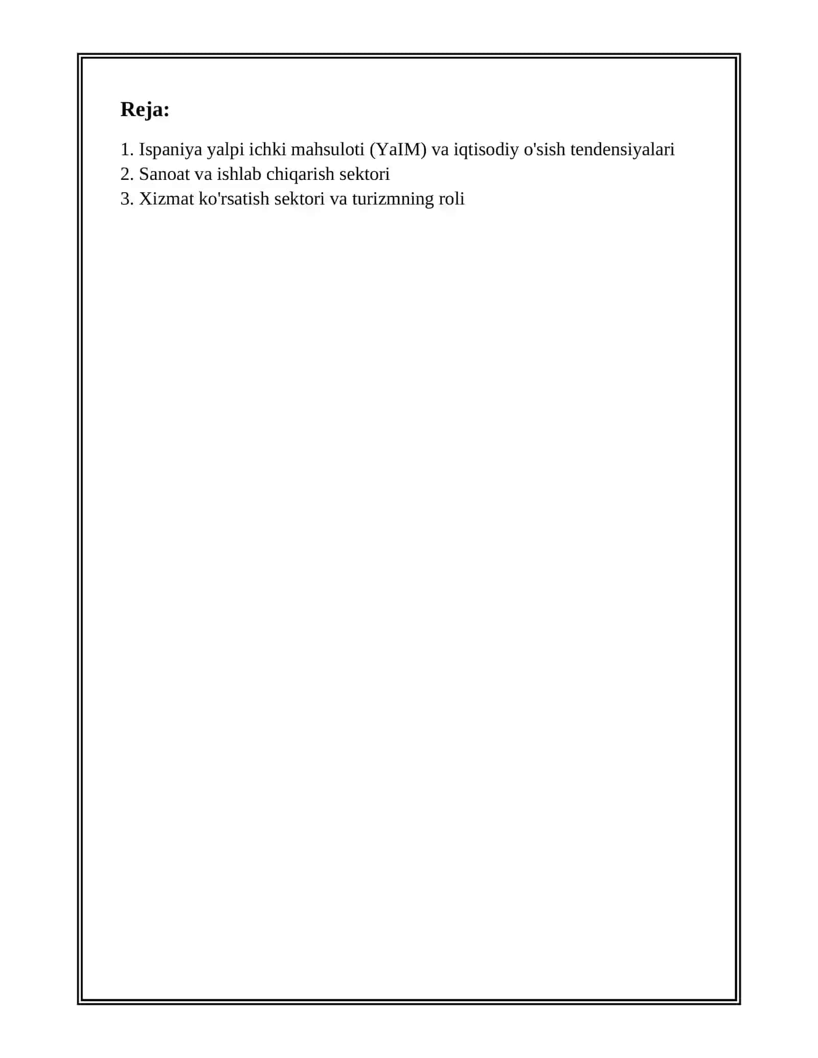 ISPANIYA IQTISODIYOTI 2