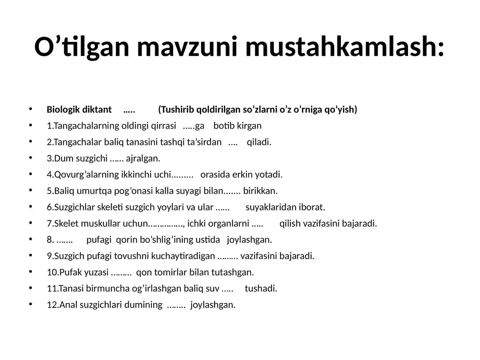 Baliqlarning ichki tuzilishi 2
