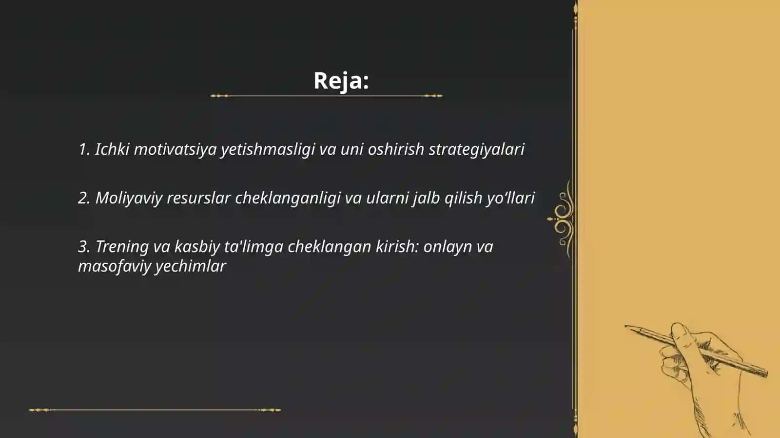 Kasbiy kompetensiyalarni rivojlantirish jarayonida uchraydigan to‘siqlar, qiyinchiliklar va ularni bartaraf etish yo‘llari 2