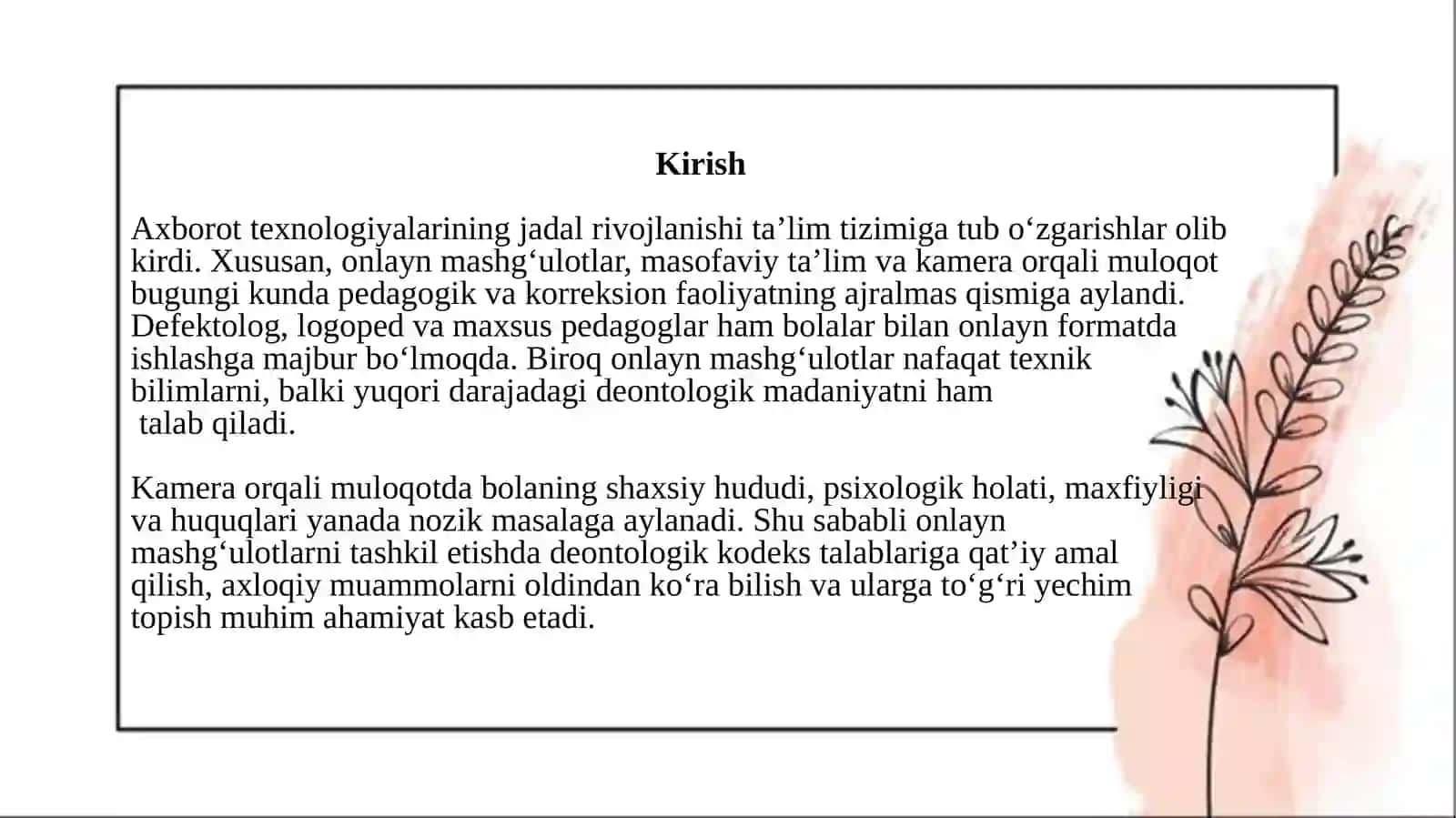 Onlayn mashg‘ulotlar 2