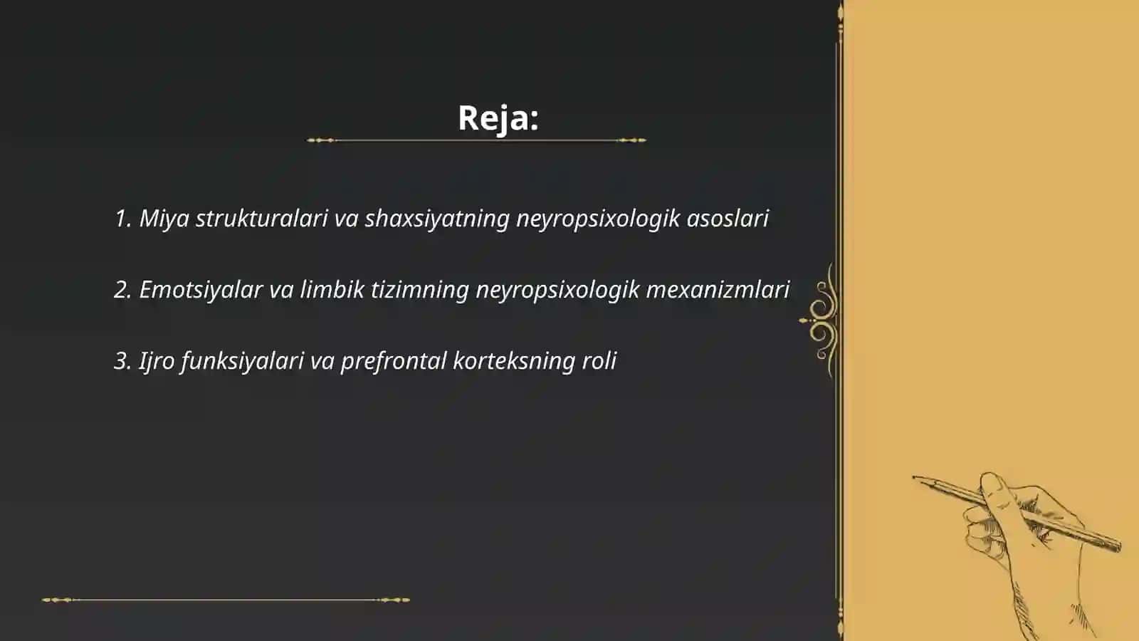 Psixik xususiyat va holatlarining neyropsixologik asoslari 2