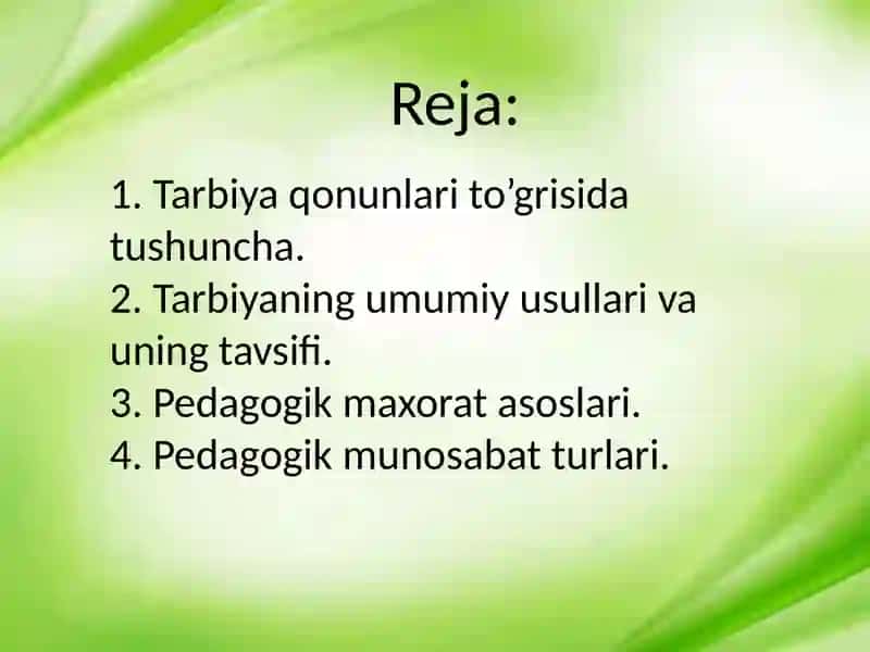 Tarbiya qonunlari 2
