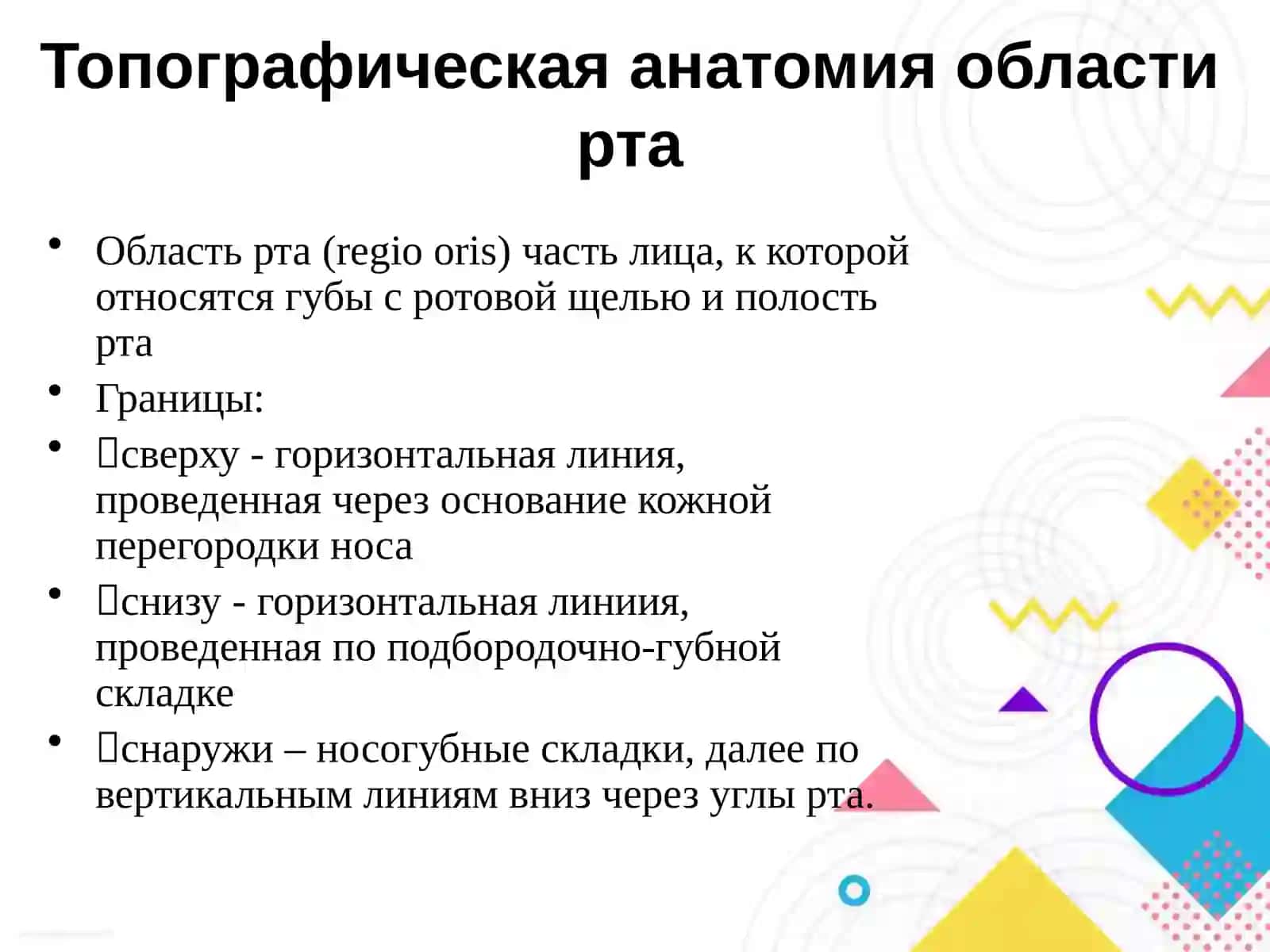 Топографическая анатомия области рта 2