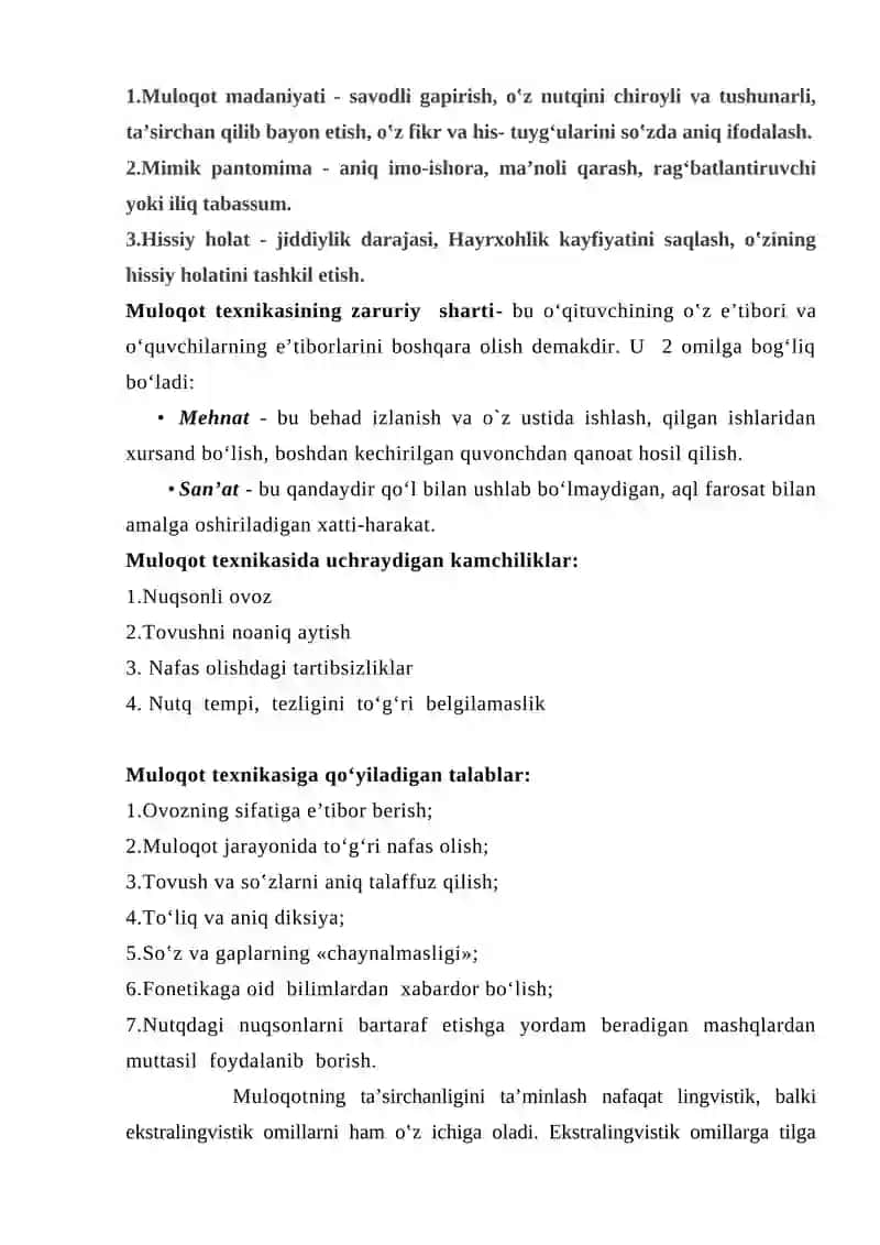 Muloqot texnikasi va texnologiyasi 2