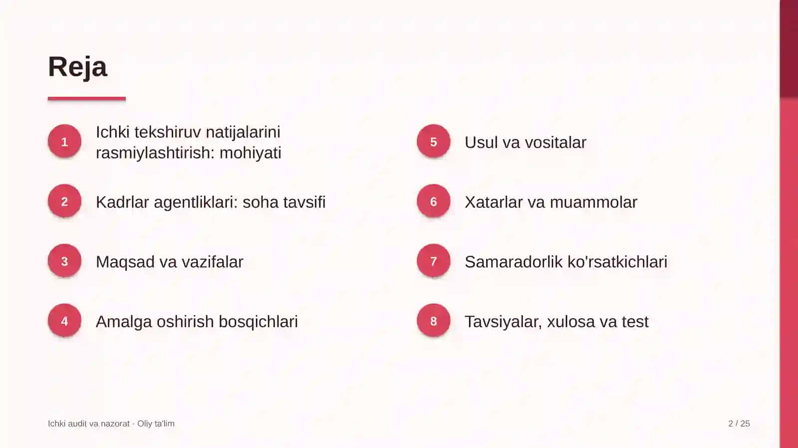 Kadrlar agentliklarida ichki tekshiruv natijalarini rasmiylashtirish 2