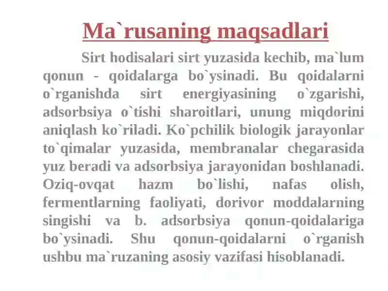 SIRT HODISALARINING FIZIK-KIMYOSI 2