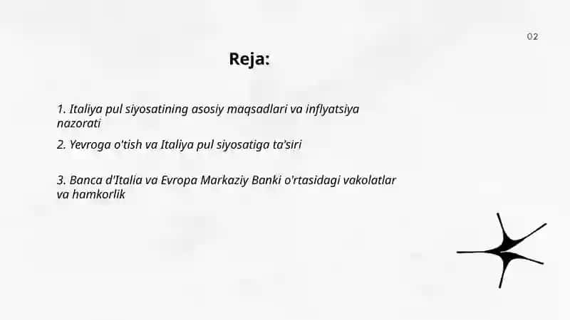 Italiya pul siyosati 2