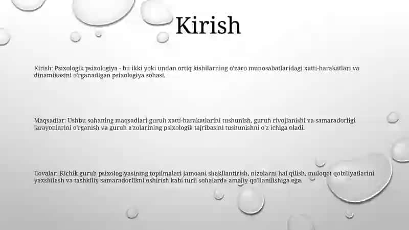 Kichik Guruhlar Psixologiyasi 2
