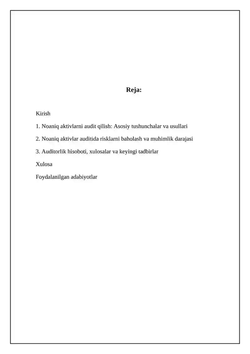 Nomoddiy aktivlar auditi 2