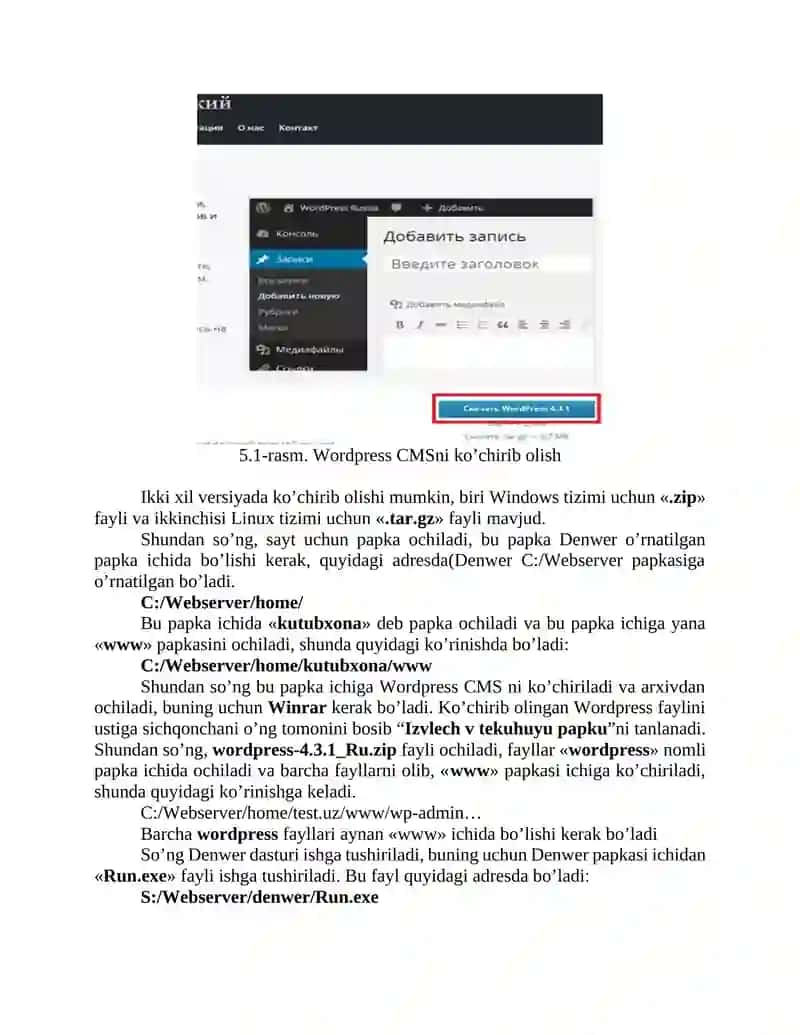 WORDPRESS CMS KONTENTNI BOSHQARUV TIZIMI ASOSIDA INTERAKTIV XIZMATNI YARATISH 2