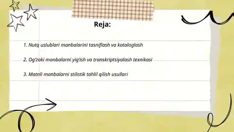 Nutq uslublariga oid manbalar bilan ishlash 2