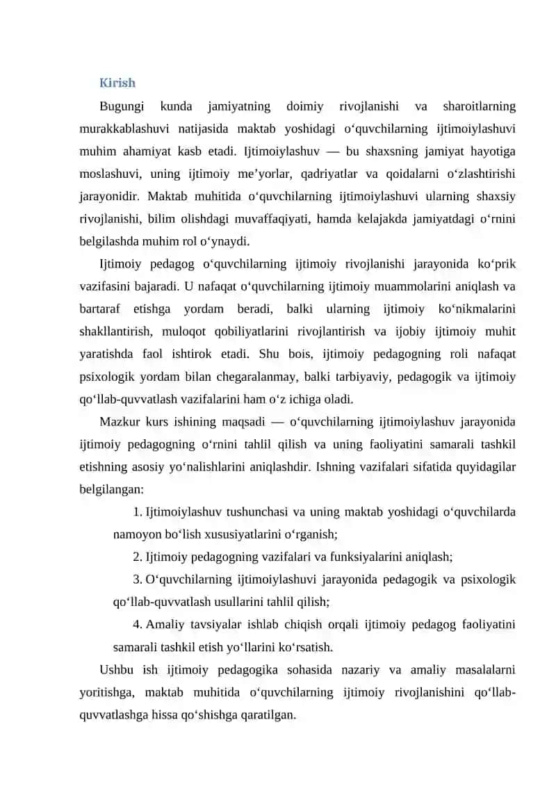 Ijtimoiylashuv jarayonida ijtimoiy pedagogning o'rni 2