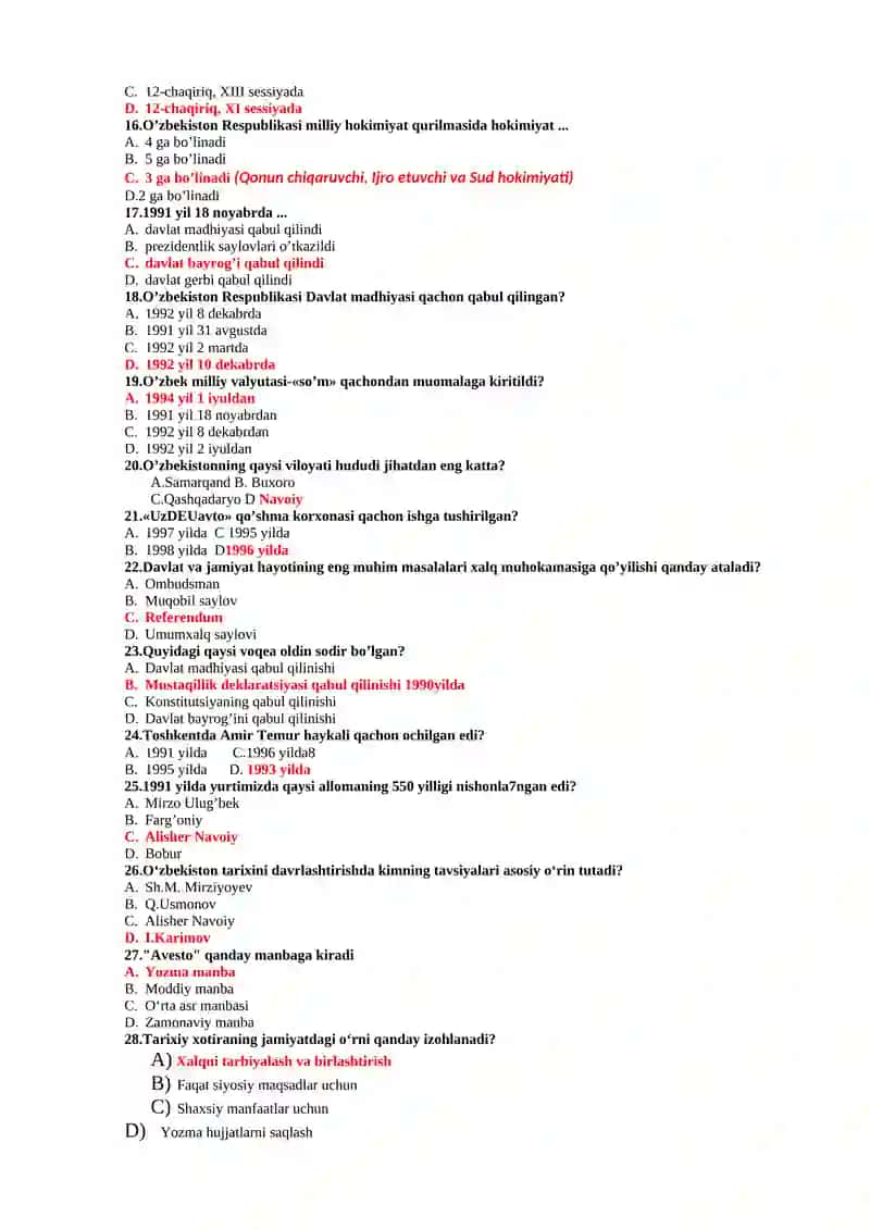 O‘zbekistoning eng yangi tarixi 2