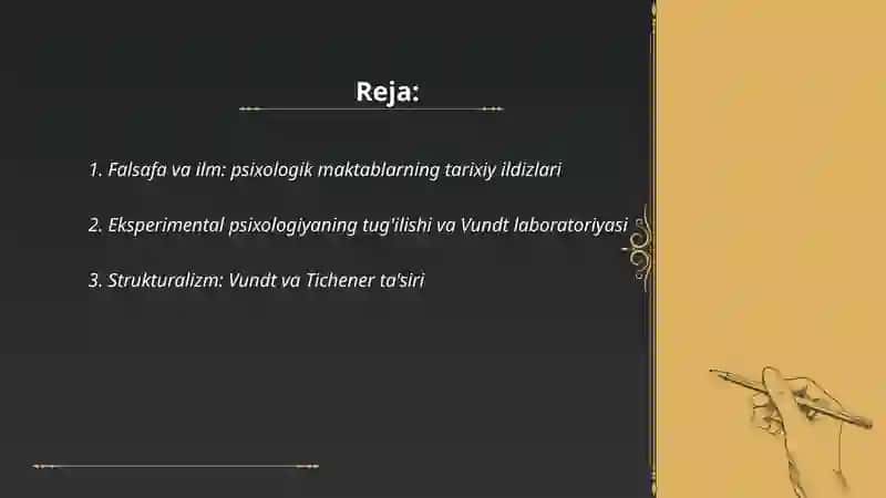 Psixologik maktablarning yuzaga kelishi tarixi 2