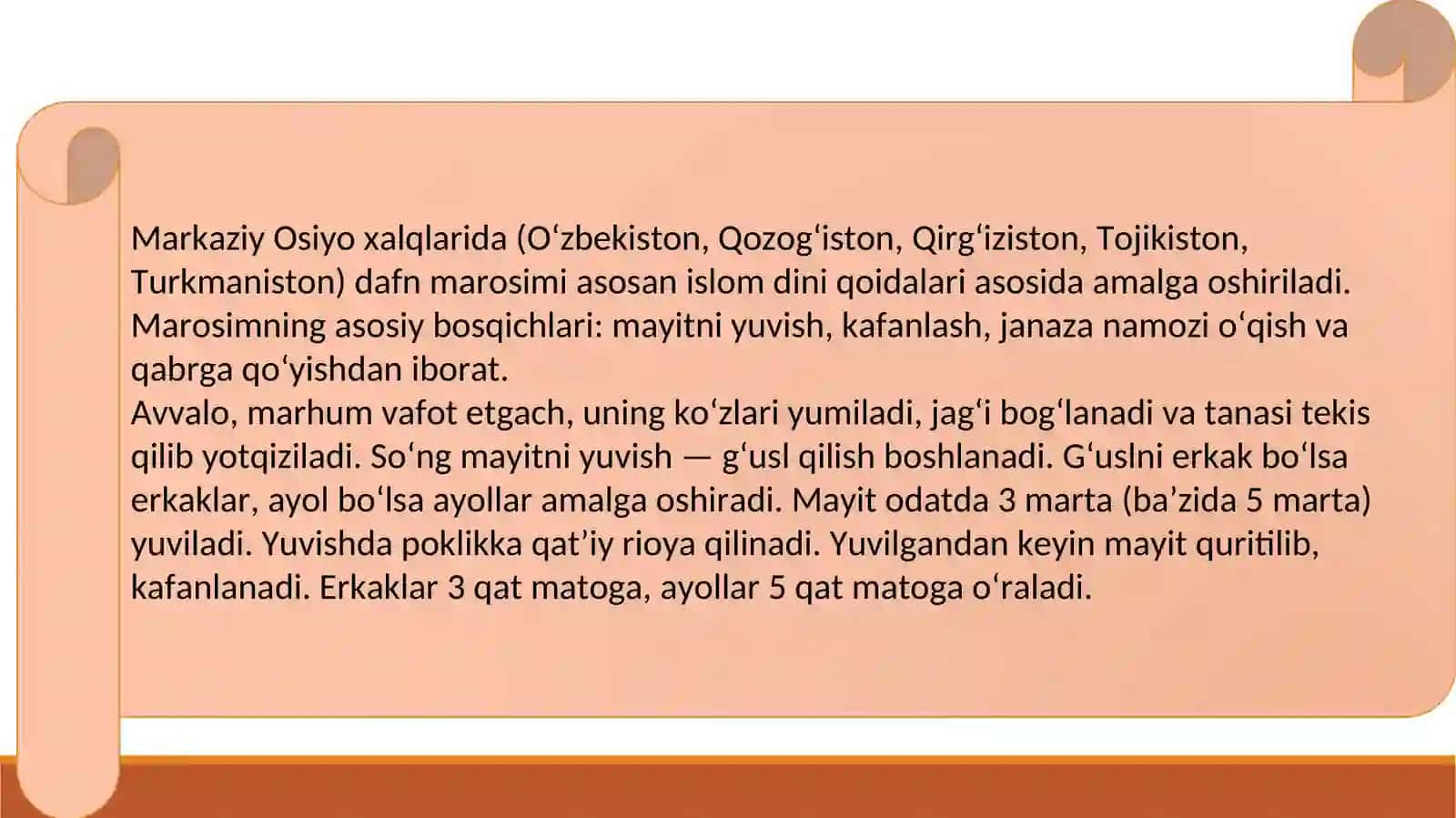 Markaziy Osiyo xalqlarida dafn marosimi 2