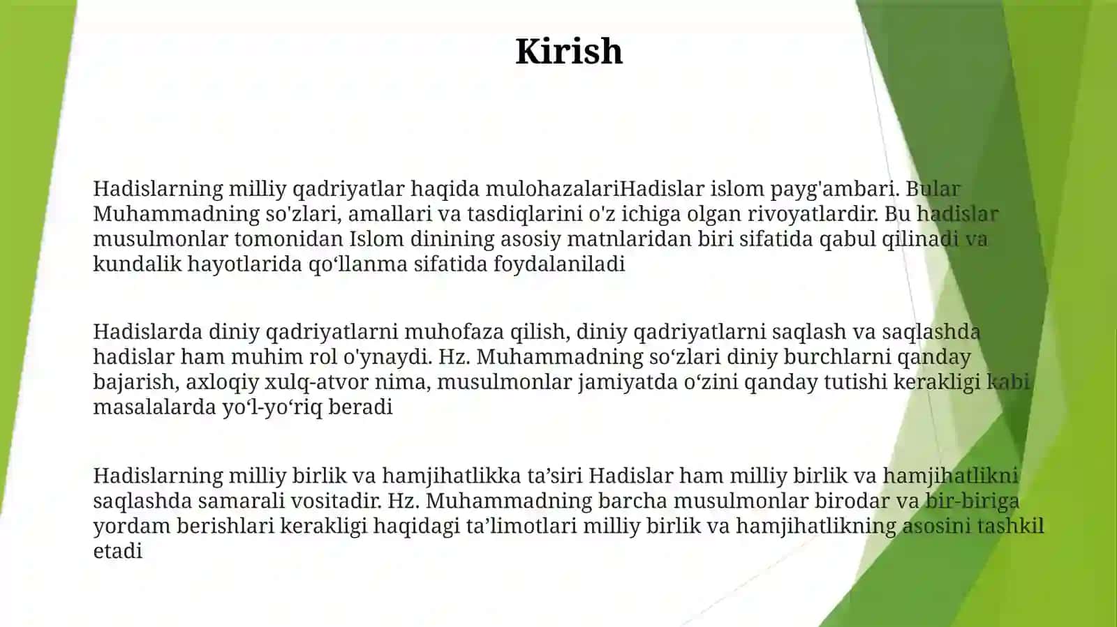 Hadislar va kadriyatlar 2