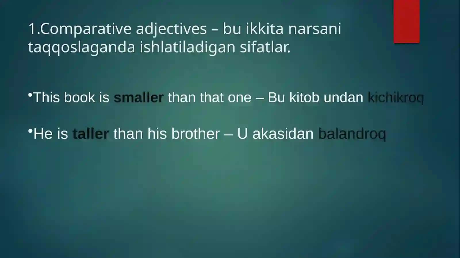 Qiyosiy sifatlar 2
