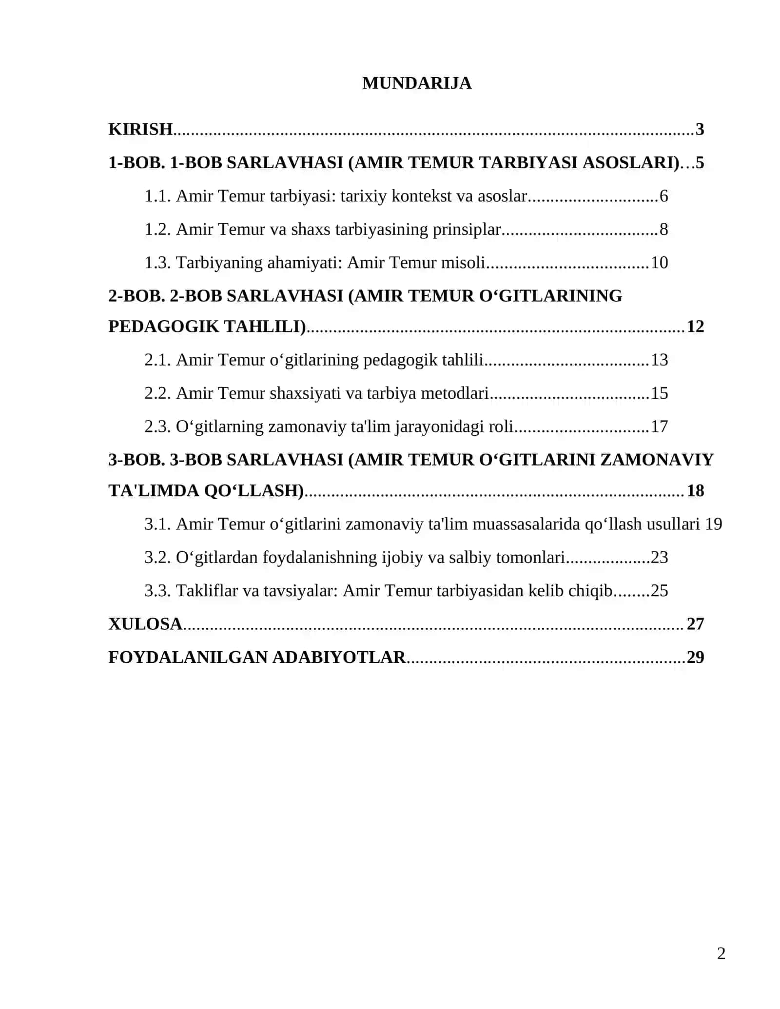 Shaxs tarbiyasida Amir Temur oʻgitlaridan foydalanish 2