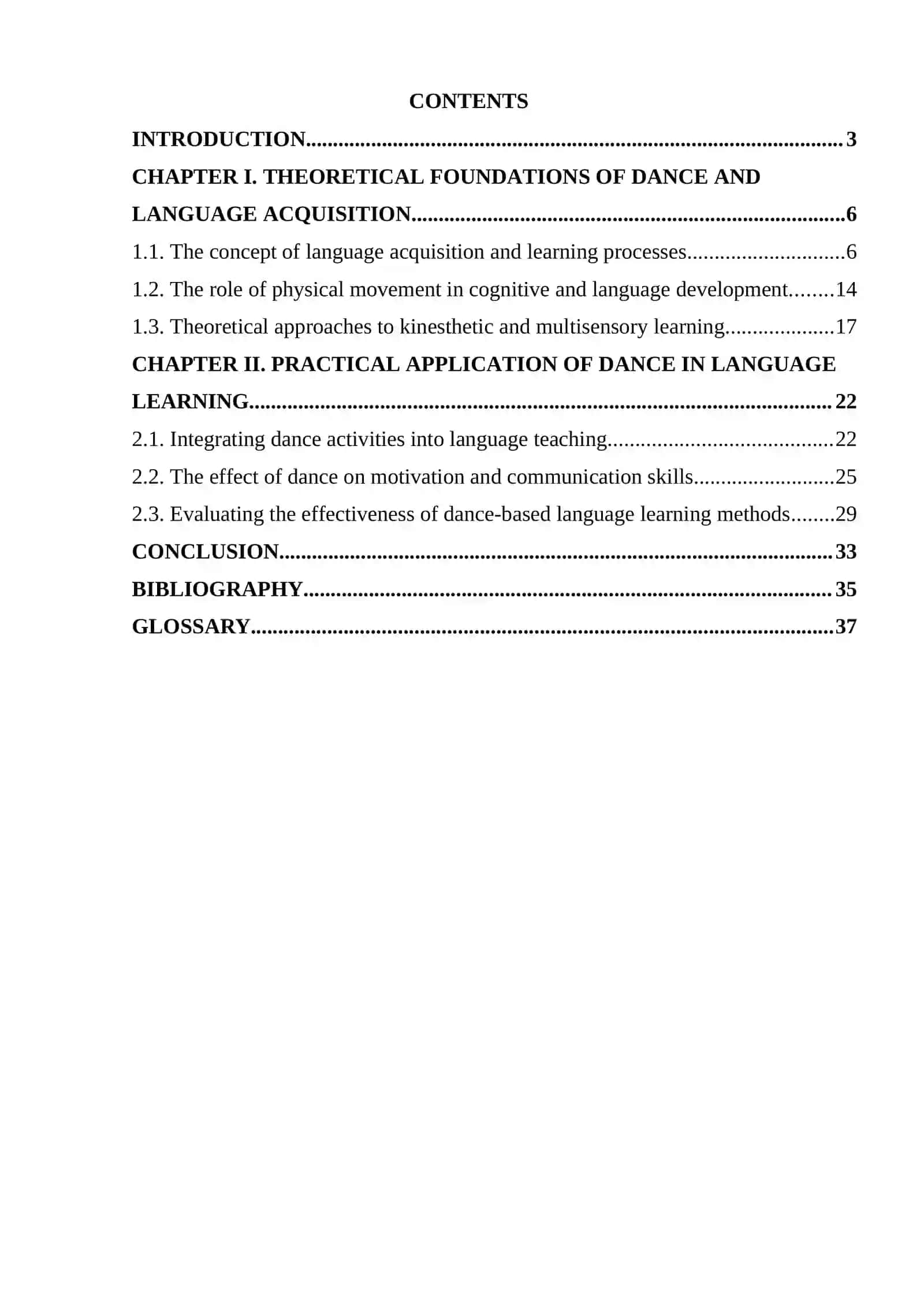 COURSE PAPER: The impact of dance on language acquisition 2