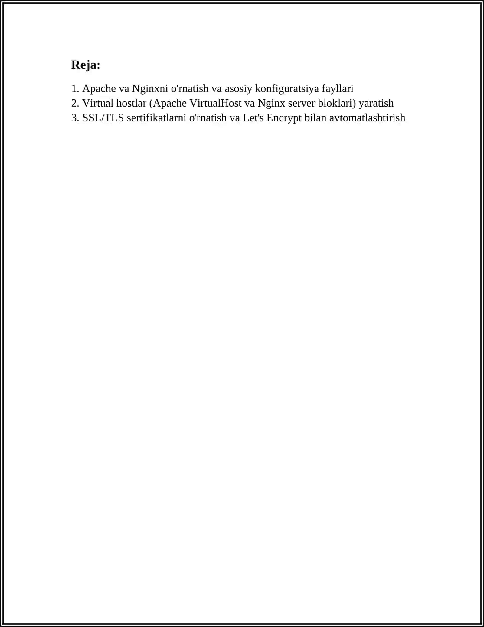 WEB SERVER VA ULARNI SOZLASH ( APACHE, NGINX) 2