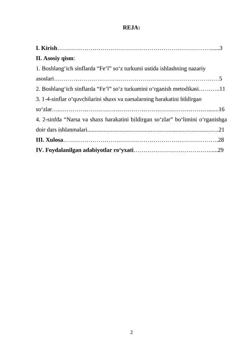 1-2-sinfda fe’l turkumini o‘rganish. KURS ISHI 2