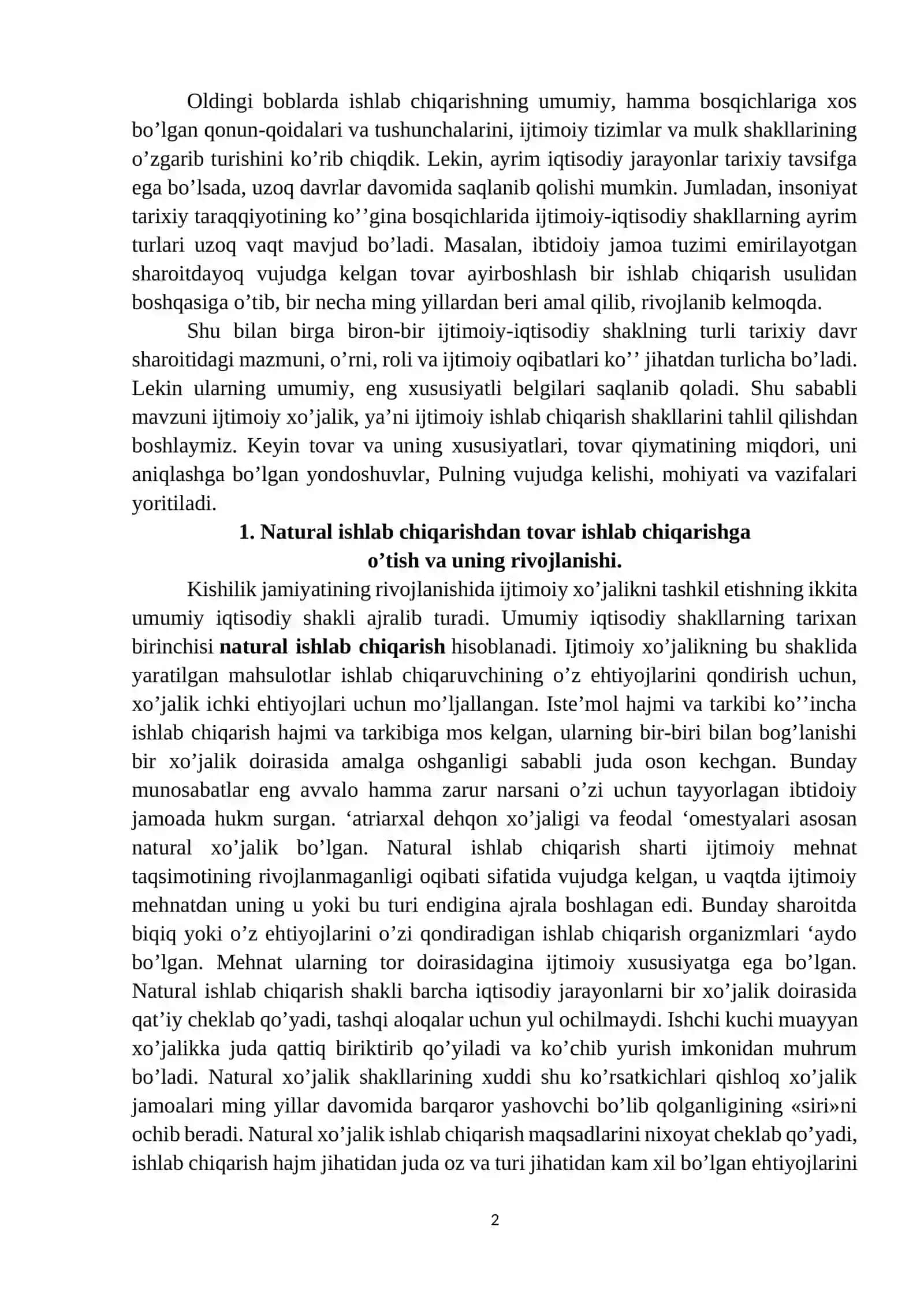 TOVAR VA UNING XUSUSIYATLARI 2