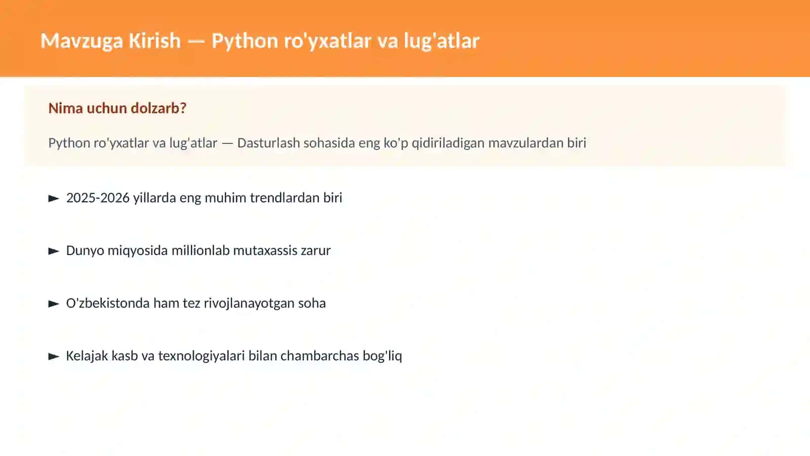 DASTURLASH | PYTHON DASTURLASH 2