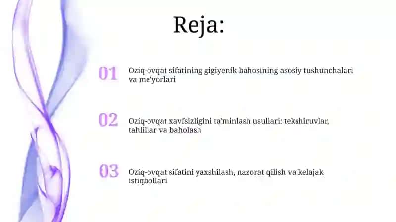 Oziq-ovqat sifatining gigienik baholash 2