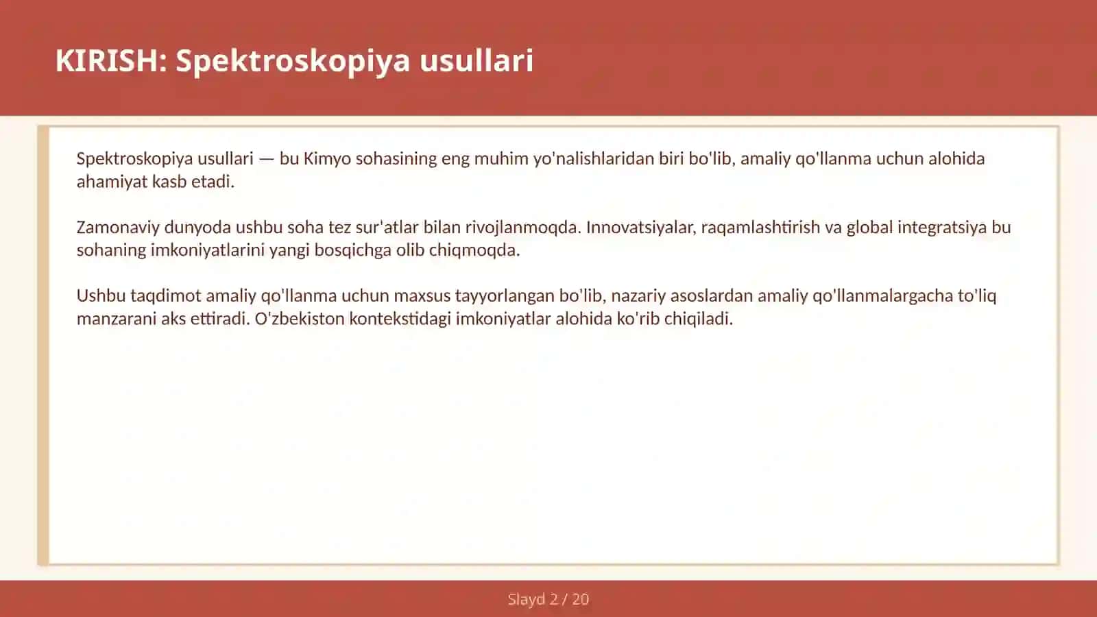 SPEKTROSKOPIYA USULLARI 2