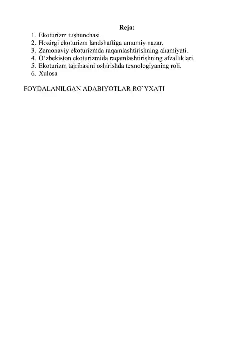 Ekoturizmni raqamlashtirish va uning xususiyatlari 2