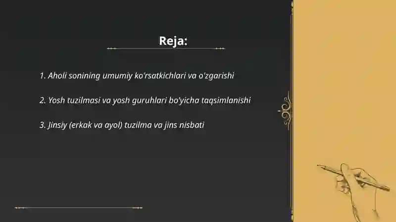 Aholi soni va tarkibi statistikasi 2