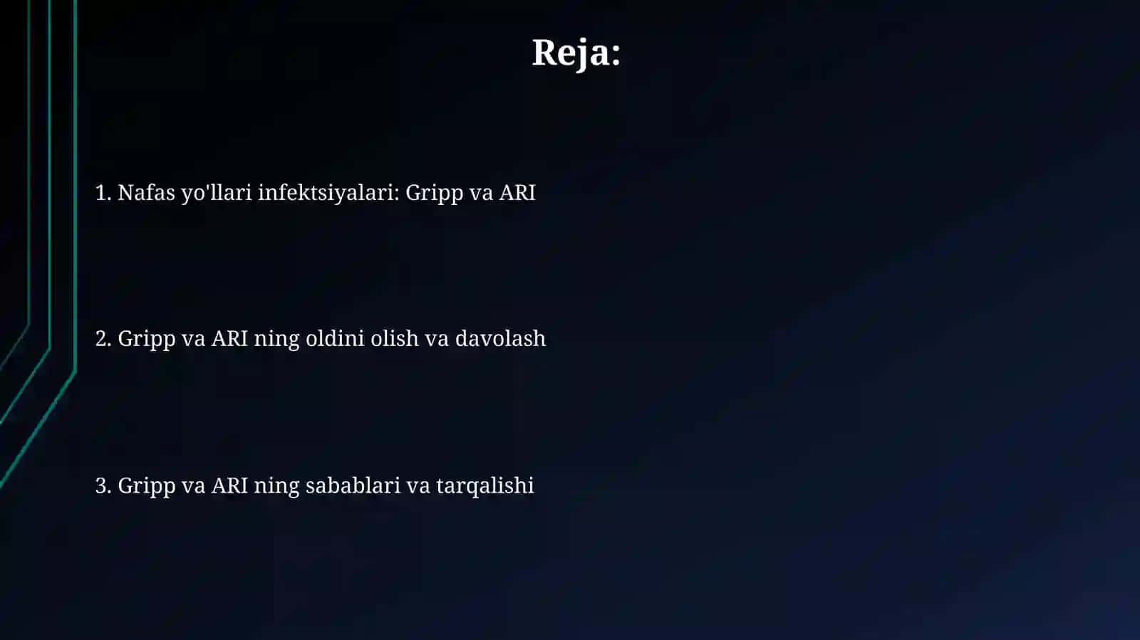 Nafas yoʻllari infeksiyalari( Gripp, ORVI) 2