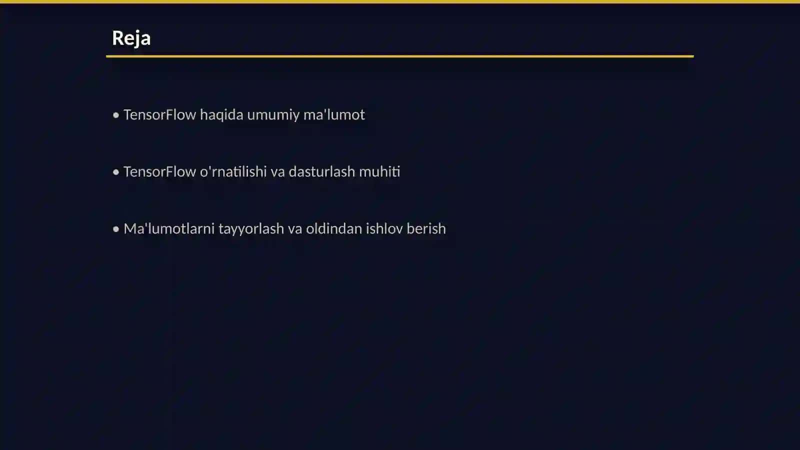 Pythonda tensorflow Dan foydalanish 2
