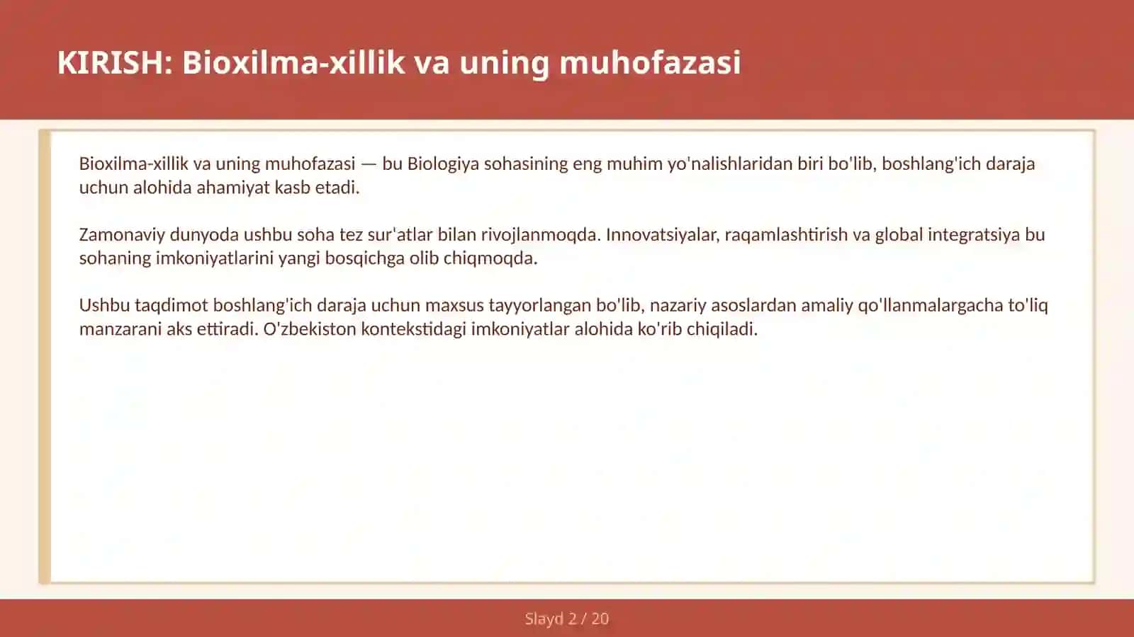 BIOХILMA-ХILLIK VA UNING MUHOFAZASI 2