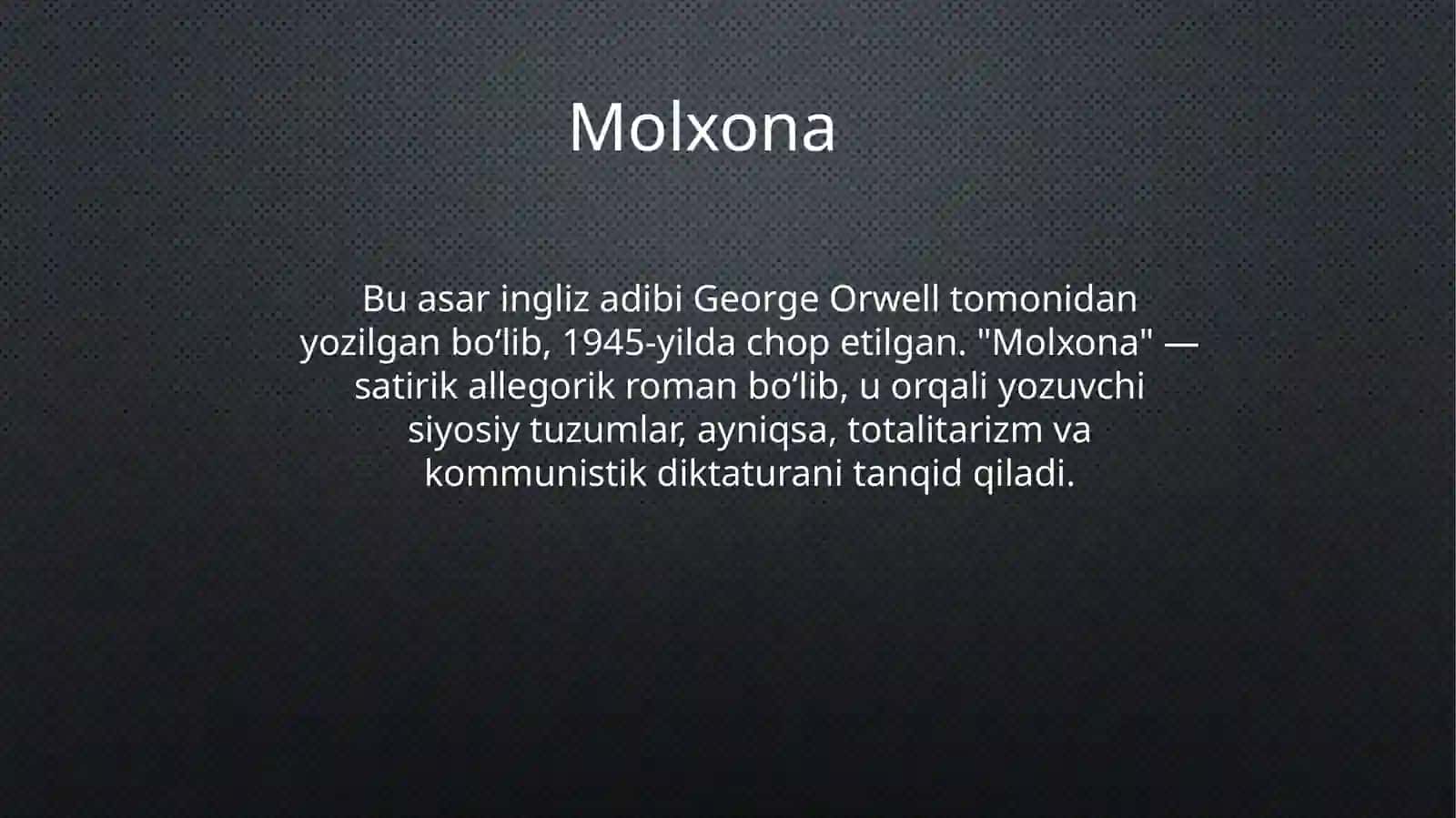 “Molxona” asari 2
