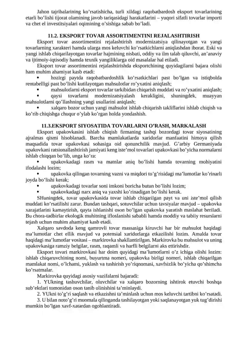 EKSPORT TOVAR SIYOSATINING MOHIYATI VA TURLARI 2