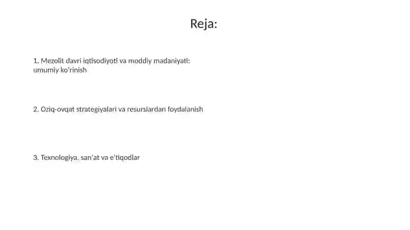 Mezolit davri xoʻjaligi va moddiy madaniyati 2